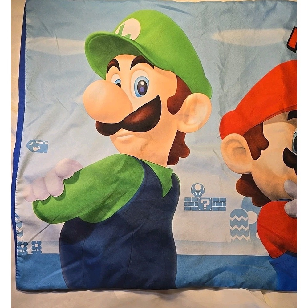Nintendo Super Mario Polyester Video‎ Game Pillow Case Bright Colors Bed - Picture 3 of 8